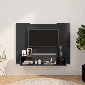 vidaXL Έπιπλο Τηλεόρασης Τοίχου Γκρι 120 x 23,5 x 90 εκ. Μοριοσανίδα