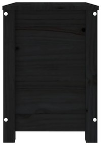 vidaXL Κουτί Αποθήκευσης Μαύρο 60x32x45,5 εκ από Μασίφ Ξύλο Πεύκου