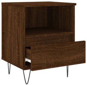 vidaXL Κομοδίνα 2 τεμ. Καφέ Δρυς 40 x 35 x 50 εκ. από Επεξεργ. Ξύλο