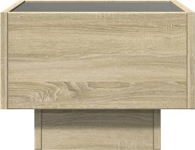 vidaXL Κομοδίνο Άπειρο Φως LED Sonoma Δρυς 40x40x30 εκ.