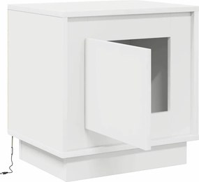 vidaXL Κομοδίνο Λευκό 44 x 34,5 x 45 εκ Επεξεργασμένο ξύλο