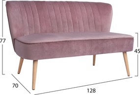 ΚΑΝΑΠΕΣ ANDY 2ΘΕΣΙΟΣ ΣΑΠΙΟ ΜΗΛΟ ΒΕΛΟΥΔΟ HM8401.02 128x70x77Υ εκ.