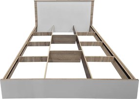 Κρεβάτι Athos pakoworld σε sonoma-λευκό απόχρωση 160x200εκ