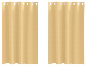 vidaXL Κουρτίνες με κουρτίνες 2 pcs Μπεζ 175 x 140 εκ. Πολυεστέρας