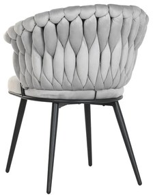 Καρέκλα Τραπεζαρίας Home ESPRIT Μαύρο Γκρι πολυεστέρας Μέταλλο 60 x 66 x 84 cm 66 x 60 x 84 cm