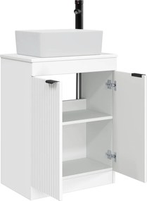 vidaXL Καθρέφτης μπάνιου με νιπτήρα Λευκό 54 x 35 x 83 εκ