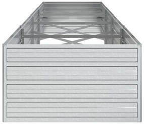 vidaXL Ζαρντινιέρα Υπερυψωμένη Ασημί 320x80x45 εκ. Γαλβανισμ. Χάλυβας