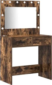 vidaXL Τραπέζι περιποίησης με συρτάρι 2 pcs Καφέ Επεξεργασμένο ξύλο