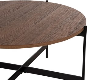 ΤΡΑΠΕΖΙ ΣΑΛΟΝΙΟΥ HM9588.04 MDF ΚΑΡΥΔΙ-ΜΑΥΡΗ ΜΕΤΑΛΛΙΚΗ ΒΑΣΗ Φ80x45Υεκ.