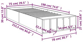 ΠΛΑΙΣΙΟ ΚΡΕΒΑΤΙΟΥ ΓΚΡΙ ΣΚΥΡΟΔΕΜΑΤΟΣ 75 X 190 ΕΚ. ΕΠΕΞΕΡΓ. ΞΥΛΟ 3280625