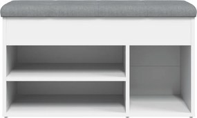 vidaXL Πάγκος Παπουτσιών Λευκό 82 x 32 x 45,5 εκ. από Τεχνητό Ξύλο