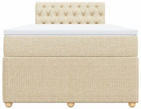 Κρεβάτι Boxspring με Στρώμα Κρεμ 120x200 εκ. Υφασμάτινο - Κρεμ