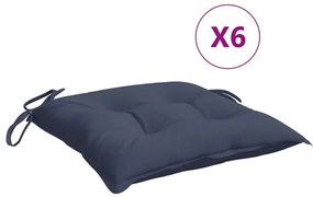 vidaXL Μαξιλάρια Καρέκλας 6 τεμ. Ναυτικό Μπλε 50x50x7 εκ. Υφασμάτινα