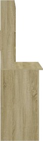 vidaXL Γραφείο με Ράφια Sonoma Δρυς 102x45x148 εκ. Επεξεργασμένο Ξύλο