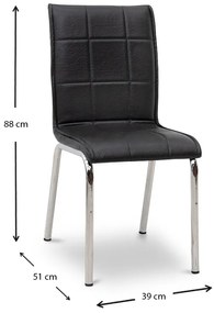 Καρέκλα τραπεζαρίας Pitt Megapap Pu/μέταλλο χρώμα μαύρο 39x51x88εκ. - GP032-0004,4