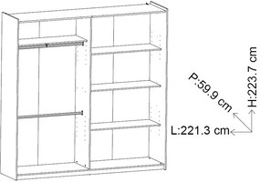 Ντουλάπα συρόμενη Alcazaba 220-Drus