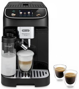 Καφετιέρα DeLonghi Magnifica PLUS ECAM 320.60.B, 1450W, 15 bar, 1.8l, 15 προγράμματα, 13 επίπεδα άλεσης, οθόνη αφής TFT, LatteCrema Hot, επιλογή κόκκων καφέ, Μαύρο