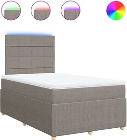 vidaXL Κρεβάτι Boxspring με Στρώμα Taupe 120x190 εκ. Υφασμάτινο