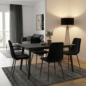 Τραπέζι Benson pakoworld MDF σε rustic grey απόχρωση 150x90x75εκ