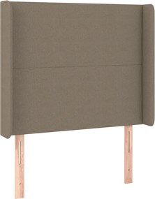 vidaXL Κρεβάτι Boxspring με Στρώμα &amp; LED Taupe 90x200 εκ. Υφασμάτινο