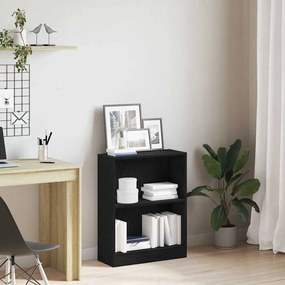 vidaXL Βιβλιοθήκη Μαύρη Οξυά 60 x 24 x 76 cm Επεξεργασμένο ξύλο