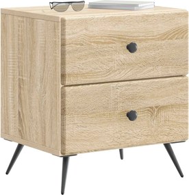 vidaXL Κομοδίνο 2 τεμ. Sonoma Δρυς 43 x 34,5 x 47,5 εκ