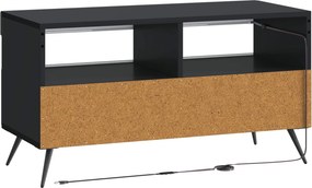 vidaXL Ντουλάπα LED Τηλεόρασης Μαύρο Επεξεργασμένο Ξύλο