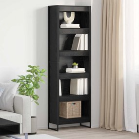 vidaXL Βιβλιοθήκη 60 x 30 x 189,5 εκ Επεξεργασμένο Ξύλο Μαύρη Οξυά