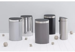 Κάδος Brabantia Touch Bin New 649733, 40 l, αθόρυβο και ομαλό κλείσιμο, επίπεδη πλάτη, Μαύρο