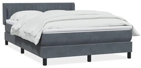 vidaXL Κρεβάτι Boxspring με Στρώμα Σκούρο Γκρι 140x210 εκ. Βελούδινο