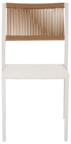 Καρέκλα C5921.02 Αλουμινίου με Rattan &amp; Textline Λευκή - Μπέζ 46x55,5x83Yεκ. 46x55.5x83 εκ.