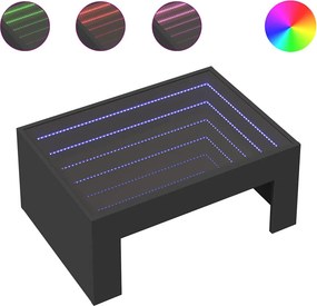 vidaXL Τραπεζάκι Σαλονιού Infinity LED Μαύρο 70x50x30 εκ.