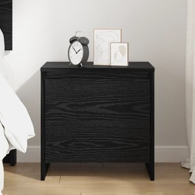 vidaXL Κομοδίνο Μαύρη δρυς 45 x 34 x 44.5 εκ Επεξεργασμένο ξύλο