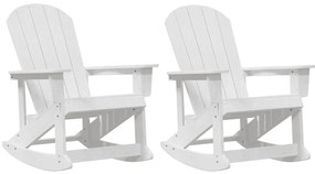 vidaXL Καρέκλες Ροκάντας Adirondack 2 pcs Λευκό HDPE