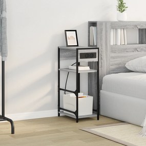 vidaXL Κομοδίνο Γκρι sonoma 40 x 27 x 76 εκ Επεξεργασμένο ξύλο
