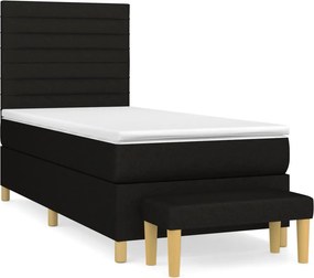 vidaXL Κρεβάτι Boxspring με Στρώμα Μαύρο 80 x 200 εκ. Υφασμάτινο