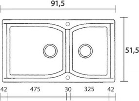 Sanitec Classic 307 (92×51) - Γρανιτένιος νεροχύτης - Granite BEIGE