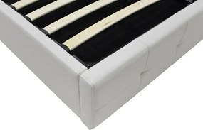 Κρεβάτι Roi pakoworld 160x200 PU λευκό ματ + αποθηκευτικό χώρο