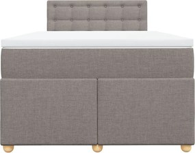vidaXL Κρεβάτι Boxspring με Στρώμα Taupe 120x190 εκ. Υφασμάτινο