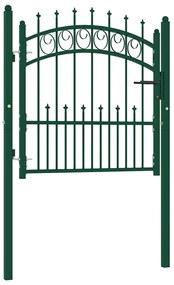 vidaXL Πόρτα Περίφραξης EMMEN με Καρφιά Ατσάλινη Πράσινη 104x97 εκ.