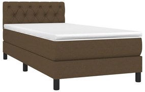 vidaXL Κρεβάτι Boxspring με Στρώμα Σκούρο Καφέ 80x200 εκ. Υφασμάτινο