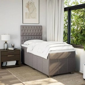 vidaXL Κρεβάτι Boxspring με Στρώμα Taupe 90x200 εκ. Υφασμάτινο