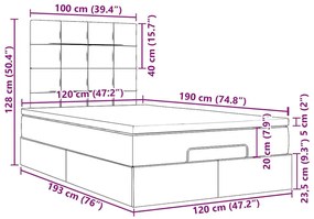 Οθωμανικό κρεβάτι με στρώμα Μαύρο 120x190 cm Ύφασμα - Μαύρο