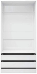 vidaXL Ντουλάπα Γυαλιστερό Λευκό 100 x 50 x 200 εκ. από Επεξ. Ξύλο