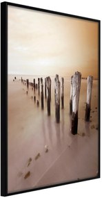 Αφίσα - Breakwater in Sepia - 30x45 - Μαύρο - Χωρίς πασπαρτού