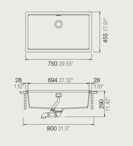 Νεροχύτης Schock Manhattan Cristalite 30080U-Gkri