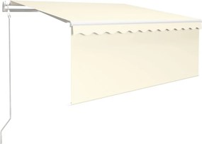 vidaXL Ηλεκτρική τέντα με LED και αισθητήρα 3,5 x 2,5 m Κρεμ