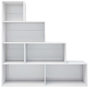 Βιβλιοθήκη/Διαχωριστικό Γυαλιστ.Λευκό 155x24x160 εκ Μοριοσανίδα - Λευκό