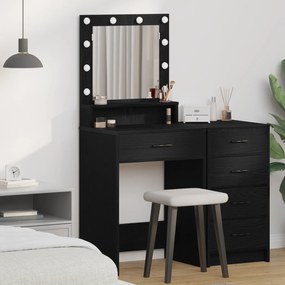 vidaXL Κομοδίνο με ράφι Μαύρη δρυς 50 x 41 x 135 εκ Επεξεργασμένο ξύλο
