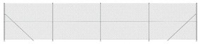 vidaXL Συρματόπλεγμα Περίφραξης Ασημί 2 x 10 μ. με Βάσεις Φλάντζα